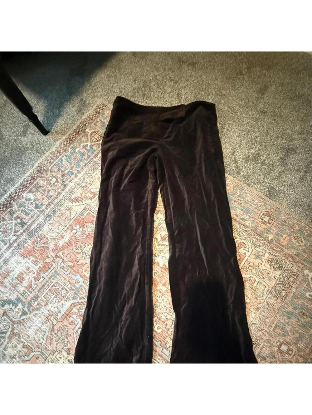 Vintage sinequanone size 2/26 brown velvet flare leg trouser pants Paris French